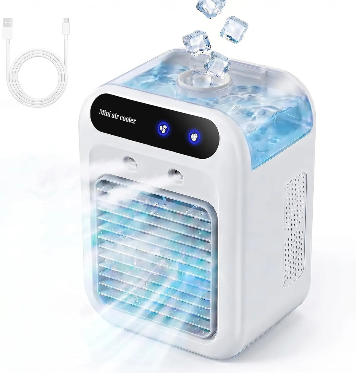 Climatiseur 500ml, portable, silencieux, blanc, Climatiseur mobile, convient aux bureaux et aux chambres, white