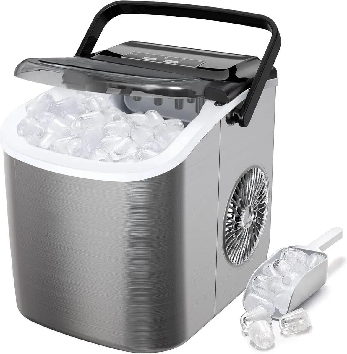 Machine à glaçons, portable, Pour la maison/cuisine/bureau/bar, 12 kg en 24 heures, 9 cubes prêts en 6 minutes