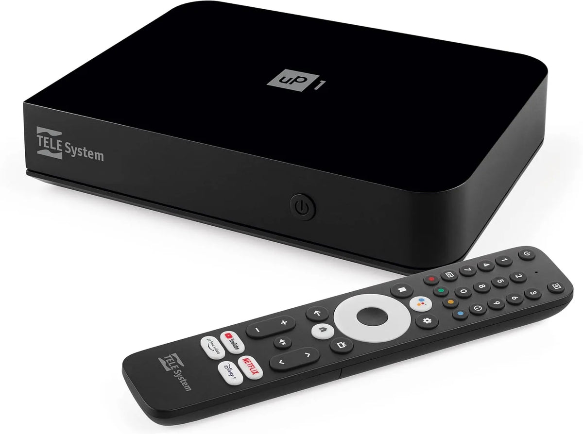 Smart TV UP1 AV1, téléviseur, HDR, HDMI, Android OS, DVB-T2, HDR10+ HLG, DVB-T2 HEVC, HDMI/SCART, TELE System UP1 Décodeur numérique terrestre Android